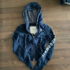 Navy blue Abercrombie and fitch zip up hoodie in XS